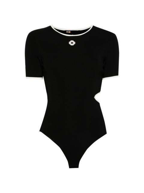 maje openwork knit bodysuit