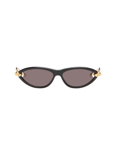 Bottega Veneta Black & Gold Knot Cat Eye Sunglasses