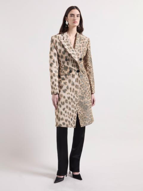 NINA RICCI Leopard Taffeta Frock Coat