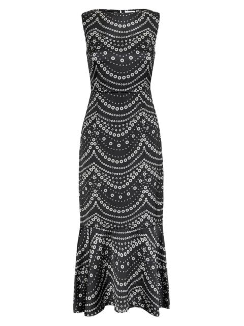 MISA Women's Patricia Printed Satin Midi-Dress - Stranded Pearls