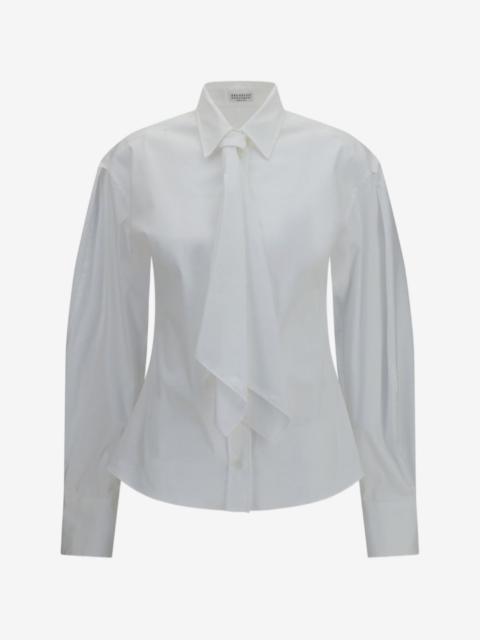 Brunello Cucinelli tie-detail puff-sleeve shirt