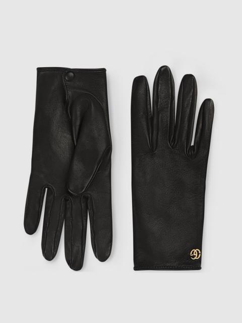 GUCCI Leather gloves with Double G