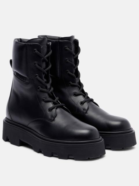 Moncler Aurea leather combat boots