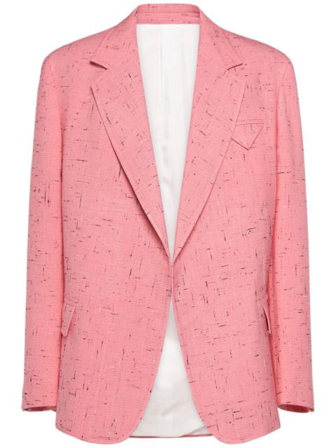 Textured crisscross silk blend jacket