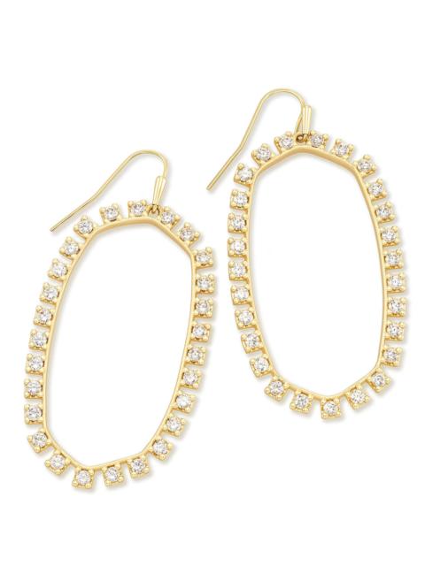 KENDRA SCOTT Elle Open Frame Crystal Drop Earrings in Gold