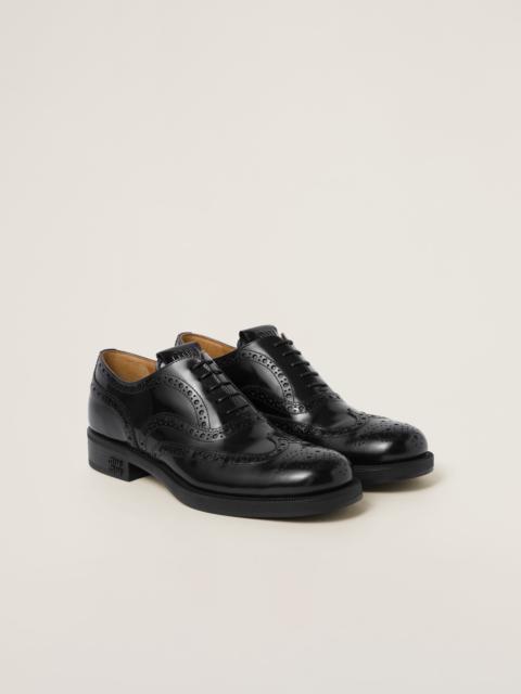 Miu Miu Church's X Miu Miu Brushed Leather Oxford Brogue Shoes