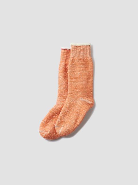 Nigel Cabourn Rototo Double Face Crew Knitted Sock in Orange