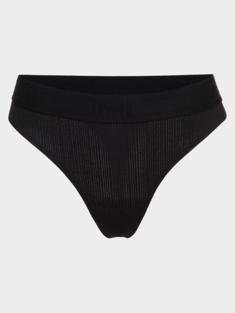 Wolford Beauty Cotton Striped Mid-Rise Thong