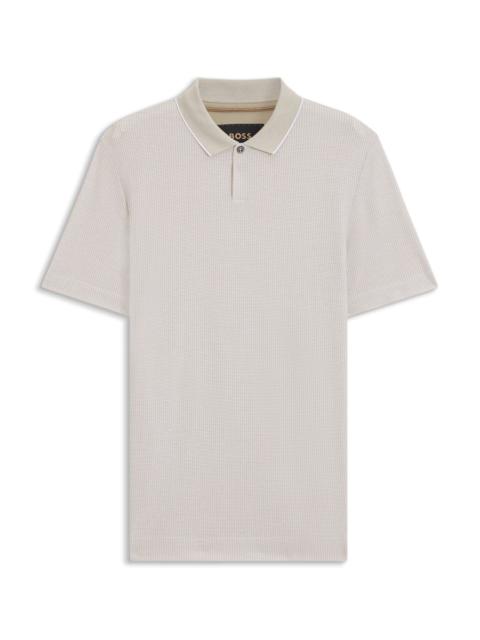 BOSS COTTON-SILK POLO SHIRT WITH THREE-TONE STRUCTURE