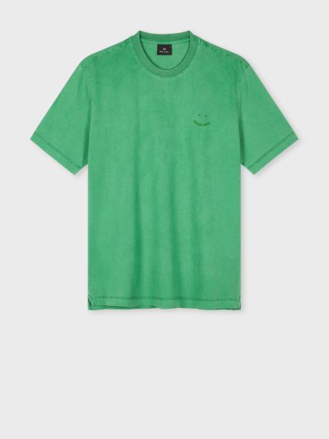 Paul Smith Green Embroidered 'Happy' T-Shirt
