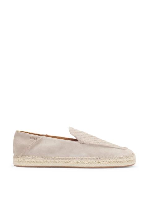 BOSS SUEDE ESPADRILLES WITH MONOGRAMMED VAMP