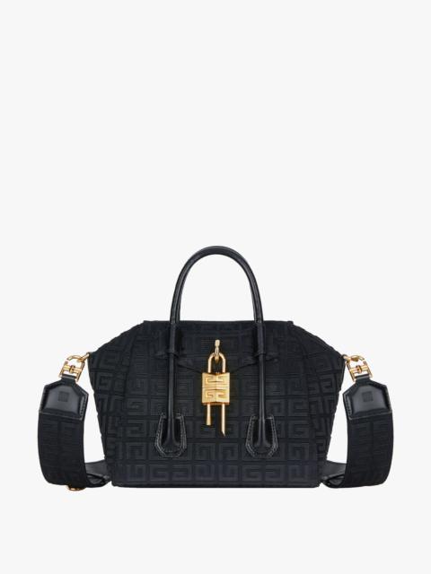 Givenchy MINI ANTIGONA LOCK BAG IN 4G EMBROIDERED CANVAS