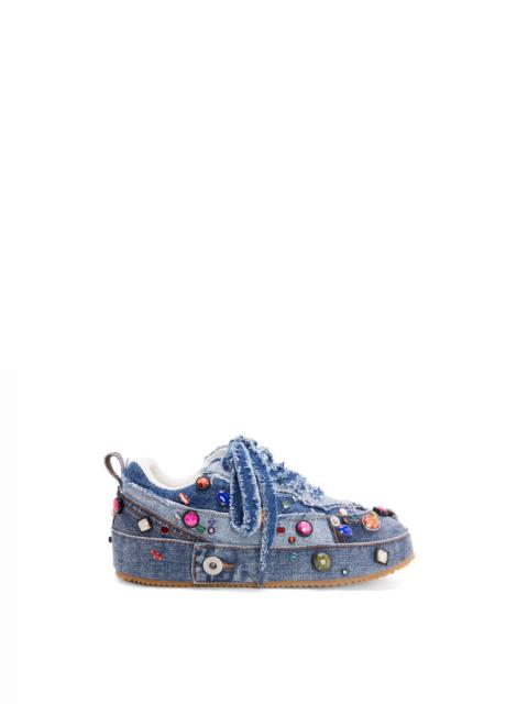 Loewe Embellished deconstructed sneaker in denim