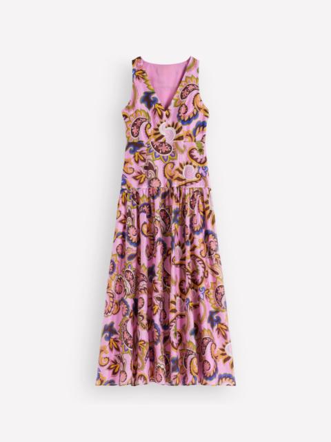 BODEN Drop Waist Sleeveless Dress-Multi Paisley Frenzy