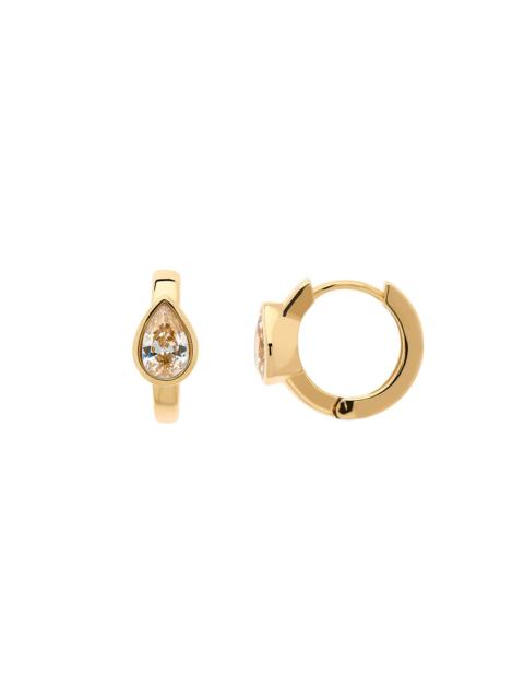 MELISSA ODABASH GOLD TEARDROP CRYSTAL HOOP EARRINGS