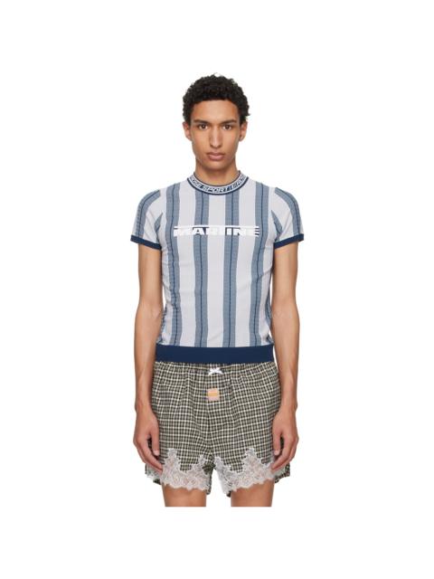 Martine Rose Blue Logo Tight T-shirt