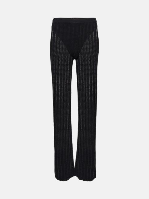 Mid-rise straight pants