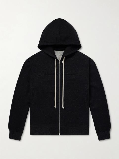 Rick Owens Washed Wool and Cotton-Blend Zip-Up Hoodie
