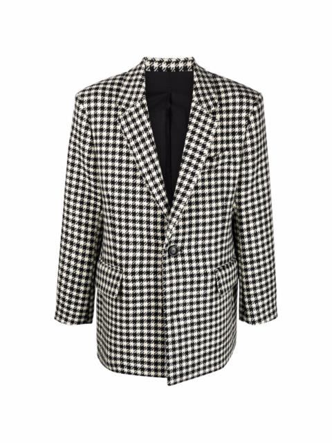 houndstooth pattern blazer jacket