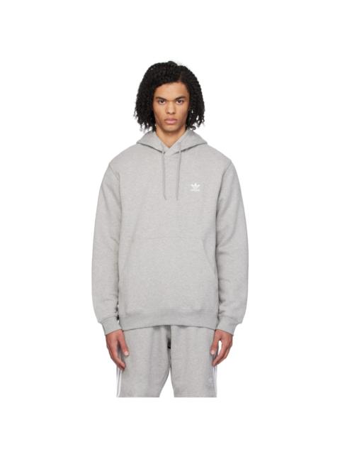 Gray Embroidered Hoodie