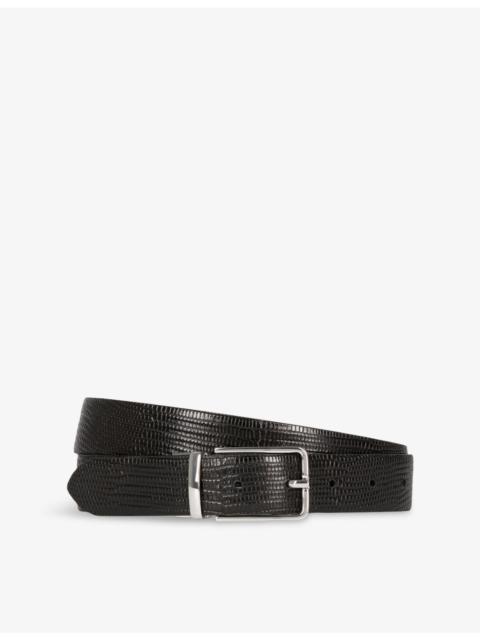 The Kooples Rectangular-Buckle Leather Belt