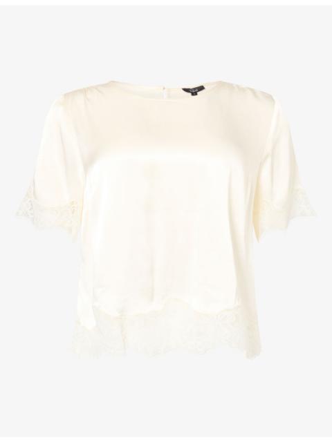 Rails Sonora Lace-Trim Satin Top