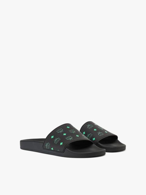 MCM Men’s Color Splash Monogram Print Rubber Slides