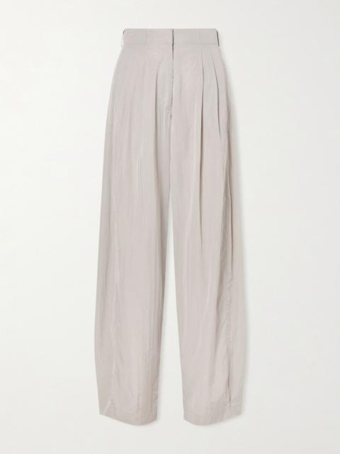 The Row Iven silk-blend wide-leg pants Light gray