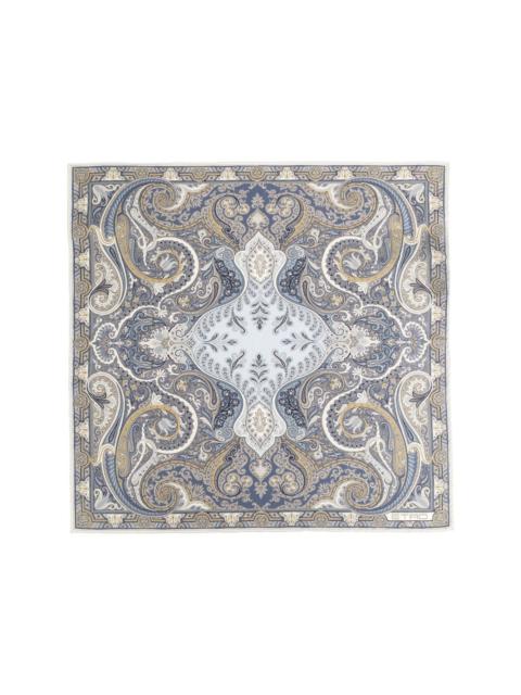 paisley-print silk pocket square