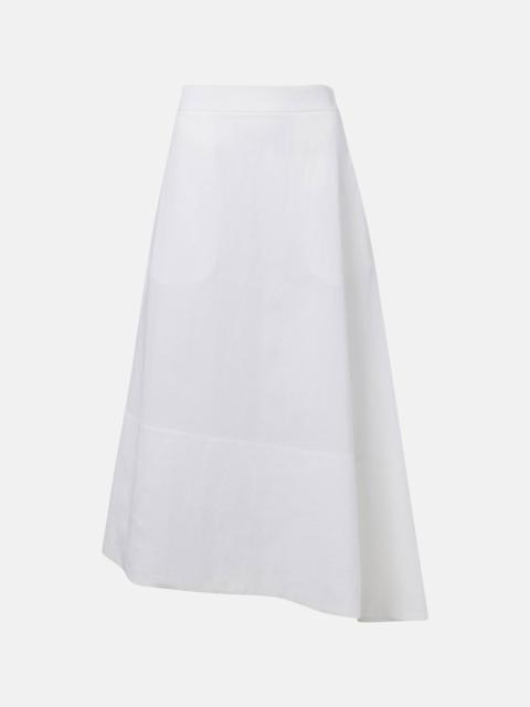 Jil Sander Asymmetric linen midi skirt