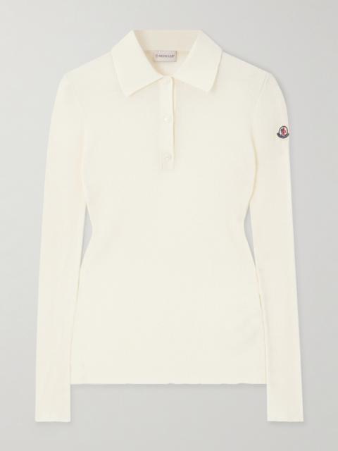 Moncler Ribbed Cotton-blend Polo Shirt
