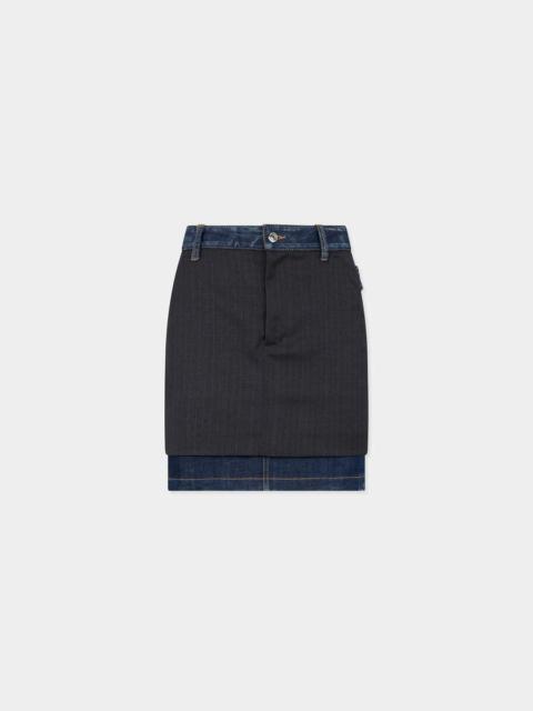 DSQUARED2 DARK WASH HYBRID DENIM TAILOR SKIRT