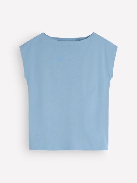 BODEN Supersoft Slash Neck T-Shirt-Blue Aura