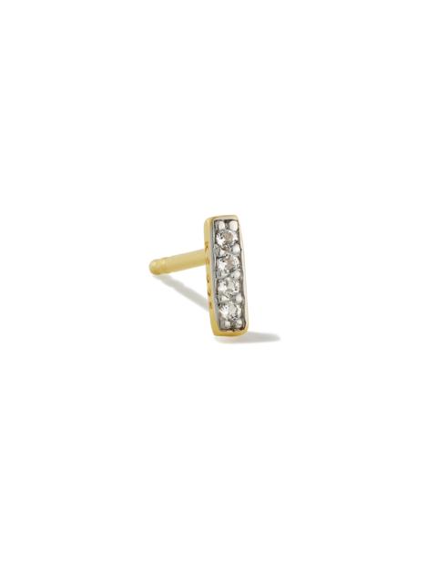 KENDRA SCOTT Mini Sparkle Bar 18k Gold Vermeil Single Stud Earring in White Topaz