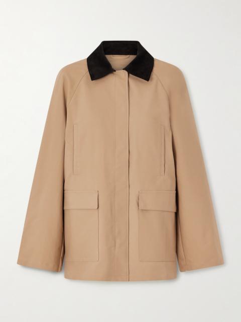 TOTEME Summer Country Corduroy-trimmed Coated-canvas Jacket