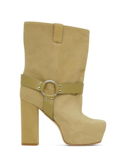 R13 Khaki Sid Heeled Harness Boots