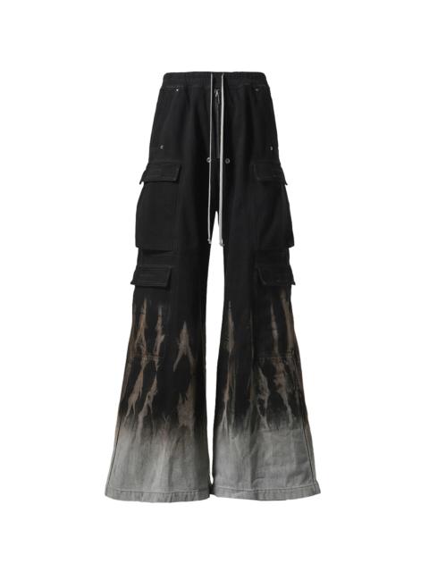 Rick Owens DRKSHDW Denim Double Cargo Pants "Black / Terra" DU02D2398 BSUN 0983
