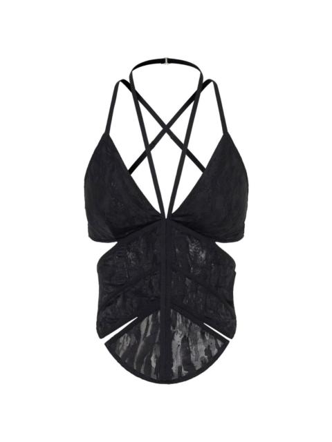 Dion Lee camouflage-lace corset top