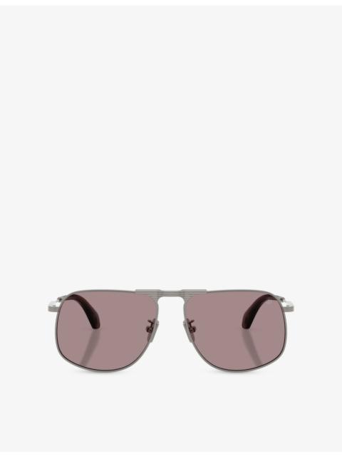 Moncler ME4014 Vitessa Aviator-Frame Metal Sunglasses