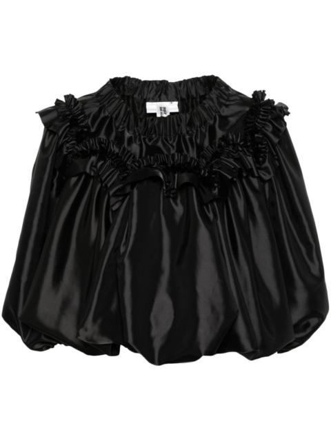 ruffled satin blouse