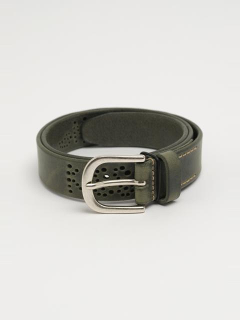 Our Legacy 3 CM Kiss Me Belt Dark Cloud Leather