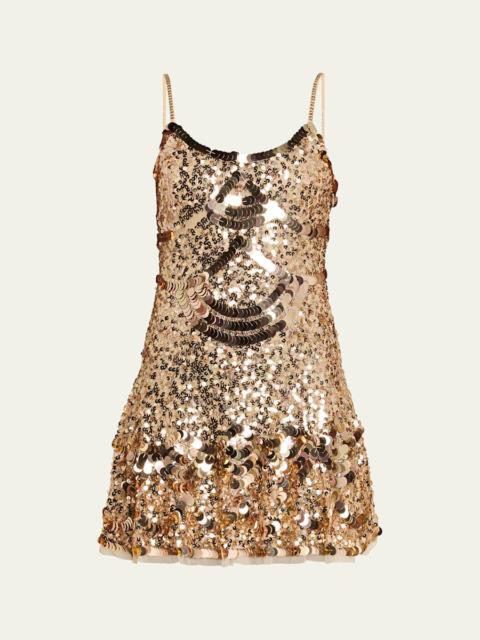 LoveShackFancy Liria Sequined Mini Dress