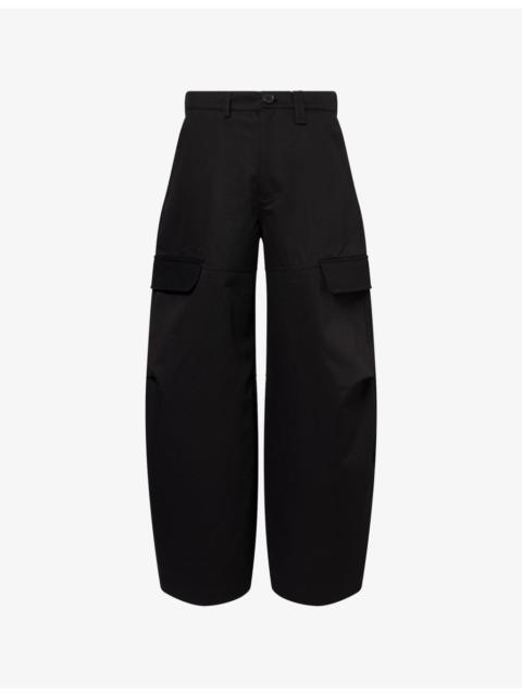Simone Rocha Pleat Balloon Cotton Cargo Trousers