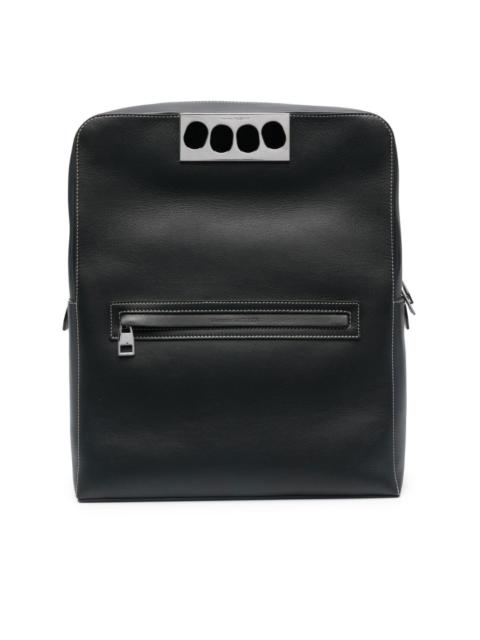 signature-handle leather backpack