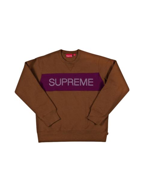 Supreme Zig Zag Stitch Panel Crewneck 'Brown'