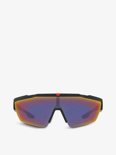 Prada PS 03XS shield-frame nylon sunglasses