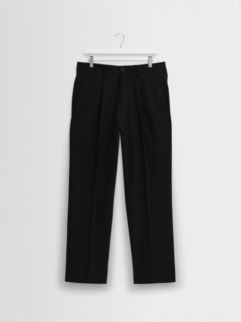 Wax London Aubyn - Black Wool Blend Twill Pleated Trousers