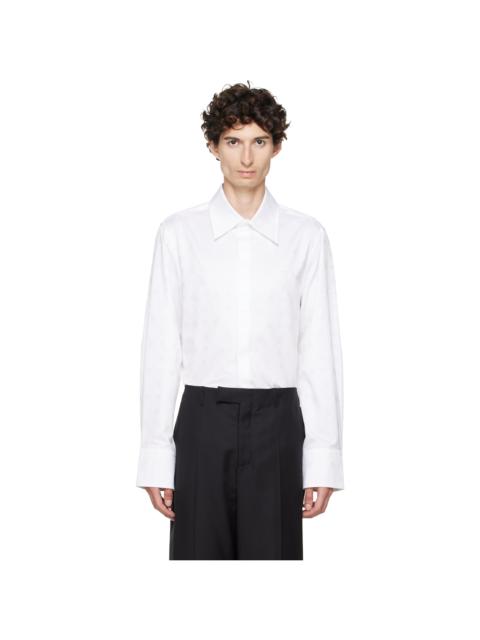 Marine Serre White Moonogram Jacquard Cotton LS Shirt