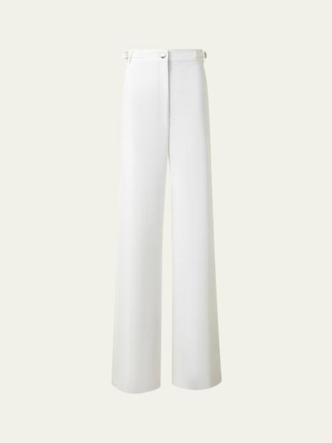 AKRIS Finnian Wide Leg Cotton Stretch Denim Pants