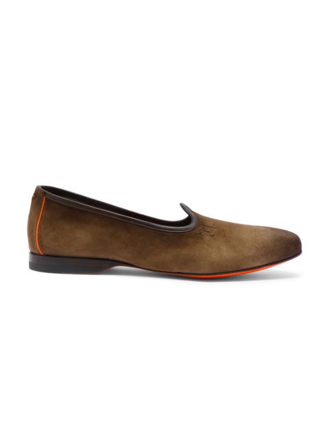 Men's brown suede loafer